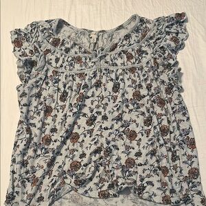 Wonderly Black and White Ruffled Cap Sleeve Blouse